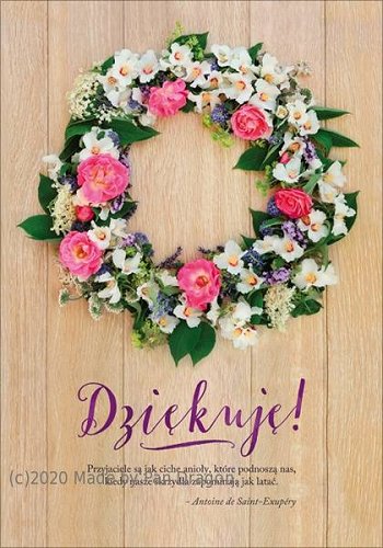 Kartka Podziękowania Dziękuje  PDB6-1519
