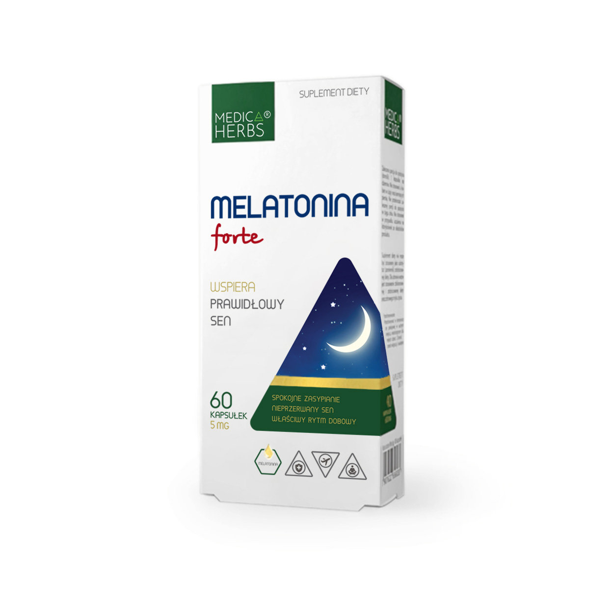 Medica Herbs Medica Herbs Melatonina forte 5 mg - 60 kapsułek MH6460