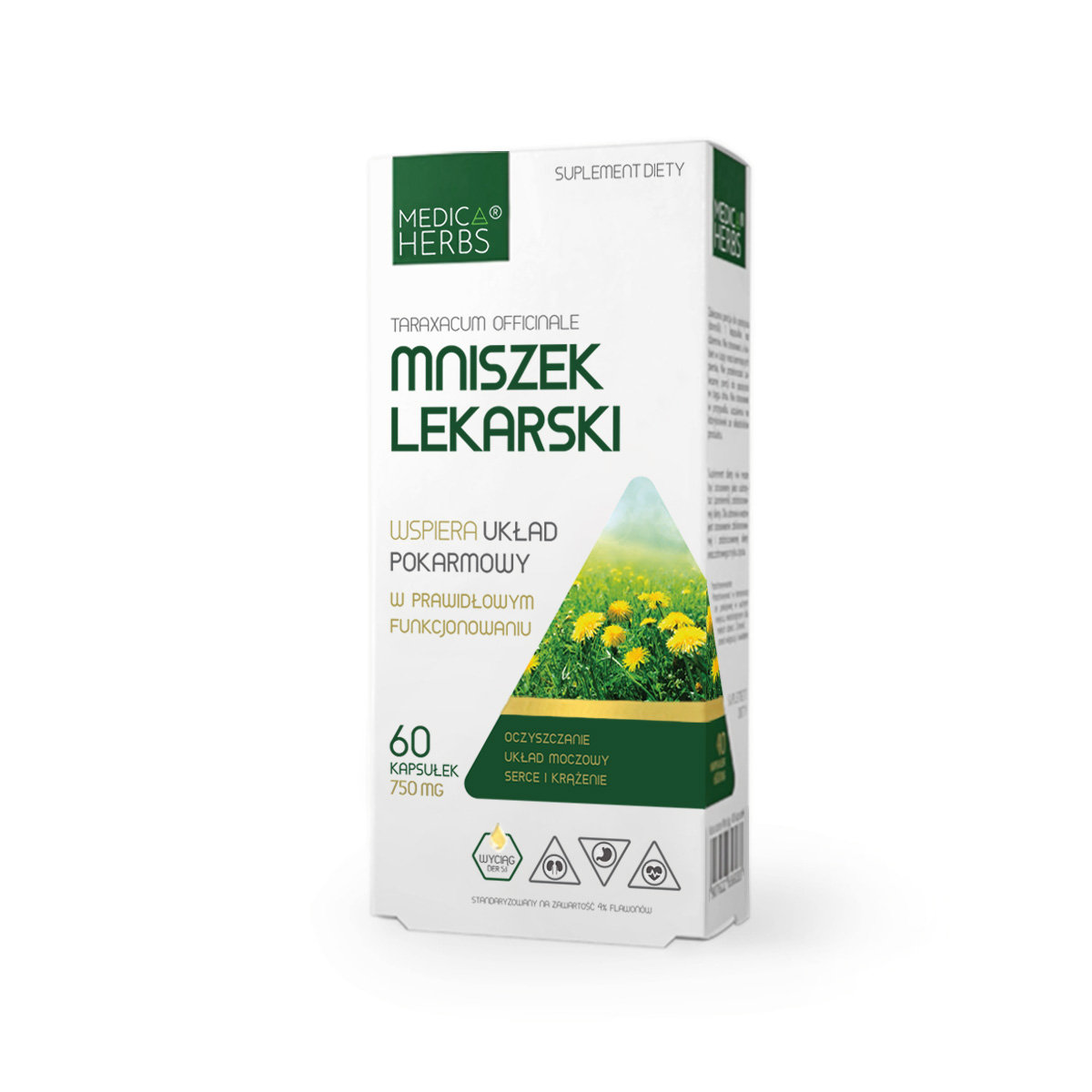 Mniszek lekarski 750mg Medica Herbs UKŁAD POKARMOWY