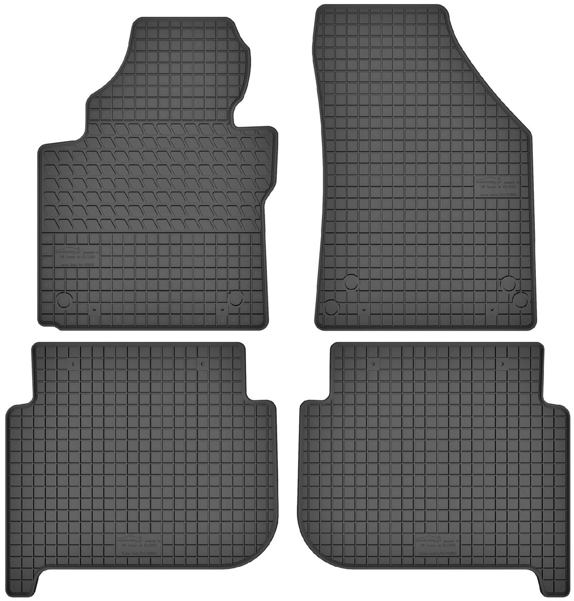 MotoHobby VW Touran I (2003-2010) - dywaniki gumowe dedykowane ze stoperami