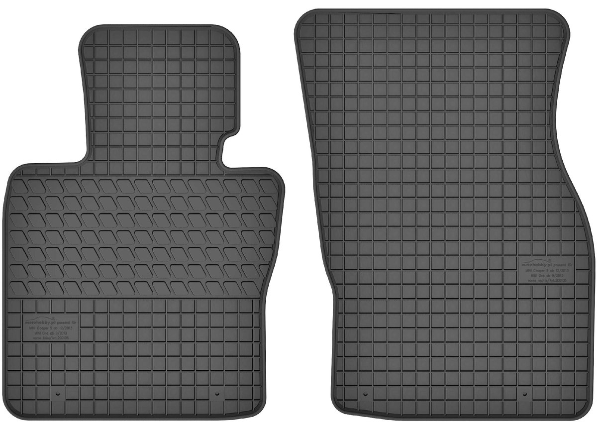 Przednie dywaniki gumowe dedykowane do Mini Cooper III
