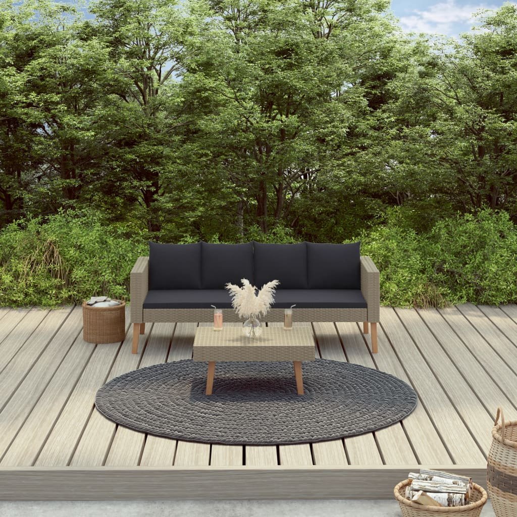 vidaXL 2-cz zestaw wypoczynkowy do ogrodu poduszki beżowy rattan PE 3059330