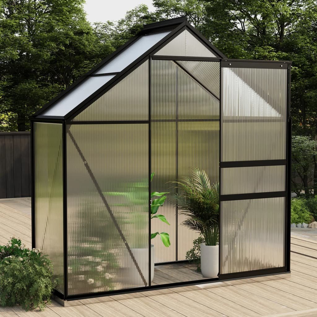 vidaXL Szklarnia, antracytowa, aluminium, 1,33 m