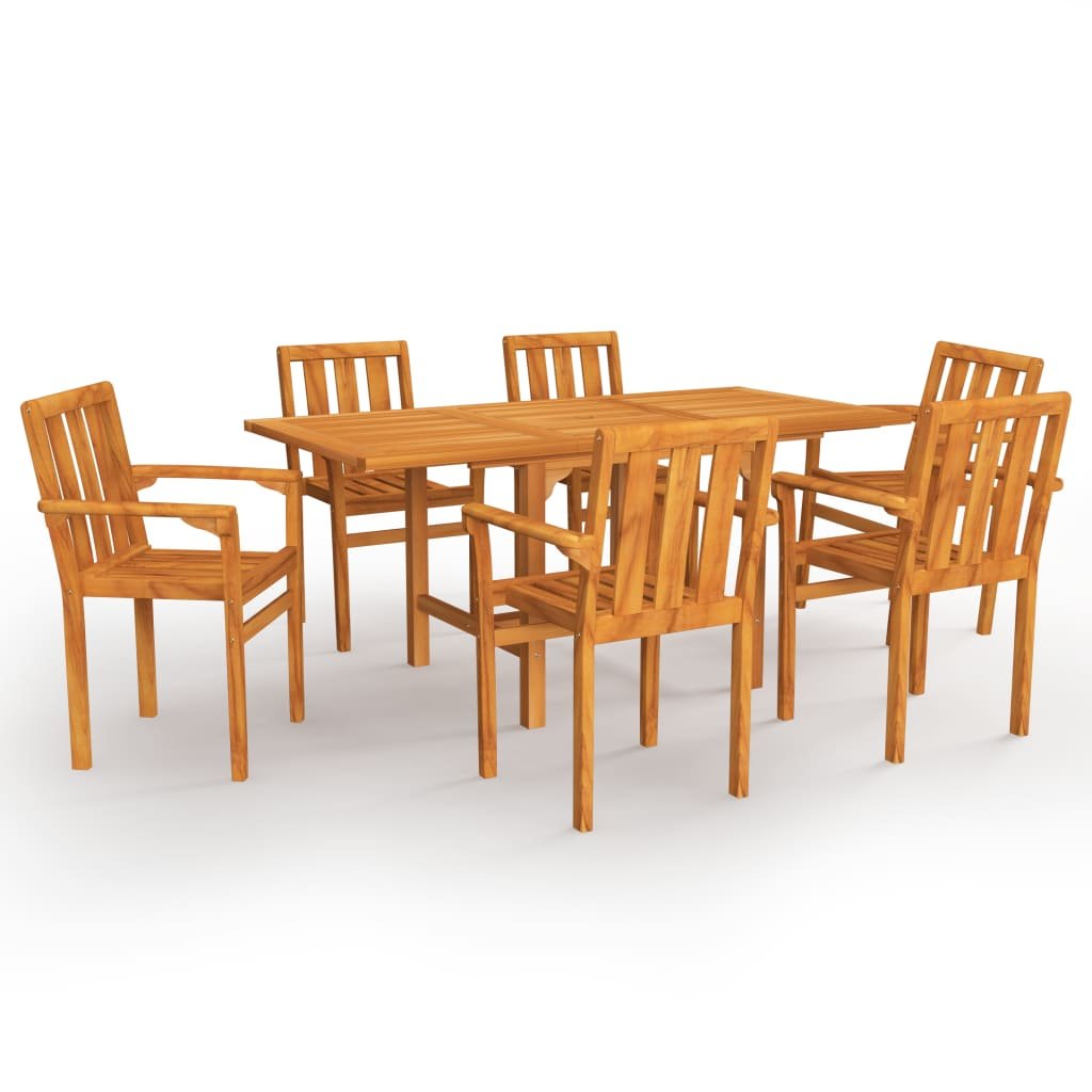 vidaXL 7-cz. zestaw mebli ogrodowych, lite drewno tekowe 3059600
