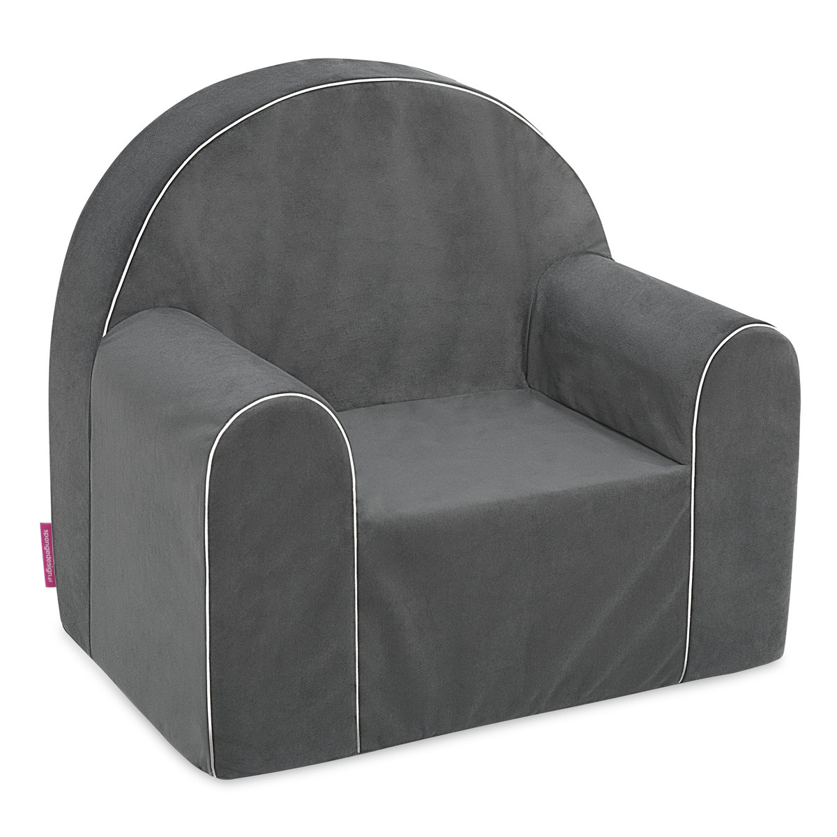 Badum, Fotelik dziecięcy, Midi, Welur, Szary