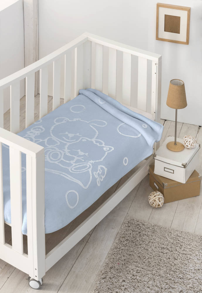 Pielsa Baby, Koc dziecięcy/Otulacz, Premium, Gato, Niebieski, 110x140 cm
