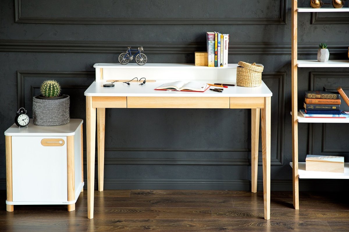 Biurko RAGABA ASHME, białe, 110x56x75 cm