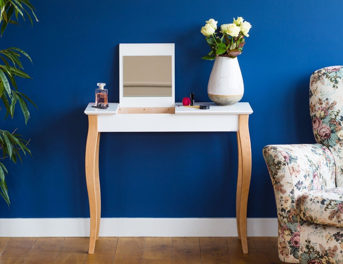 Toaletka LILLO z Lusterkiem - 85x35cm Biała