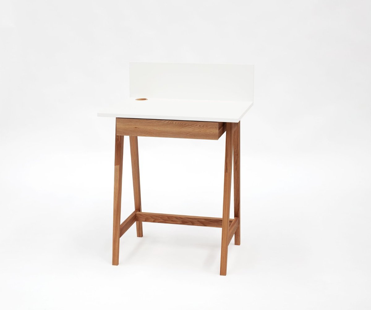 Biurko RAGABA LUKA, biało-brązowa, 75x65x50 cm