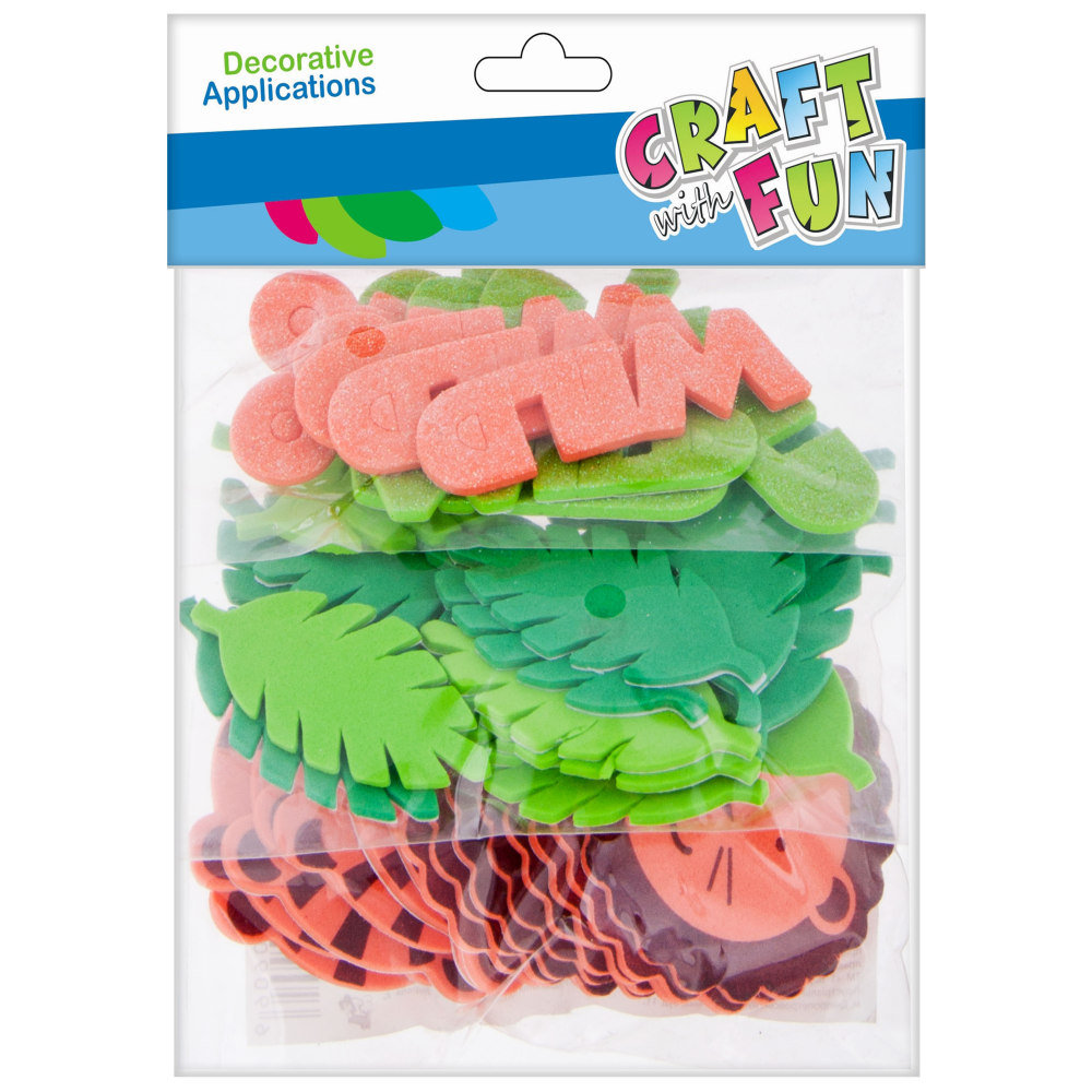 Craft with Fun Ozdoba dekoracyjna Eva Las Dzungla samoprzylepna 48st 12/288