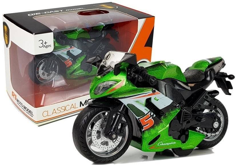Motocykl z Naciągiem i Dźwiękiem 114 Zielony
