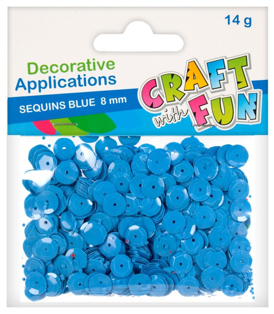 Craft With Fun Cekiny, niebieskie metaliczne kółka 8 mm - wysyłka w 24h !!!