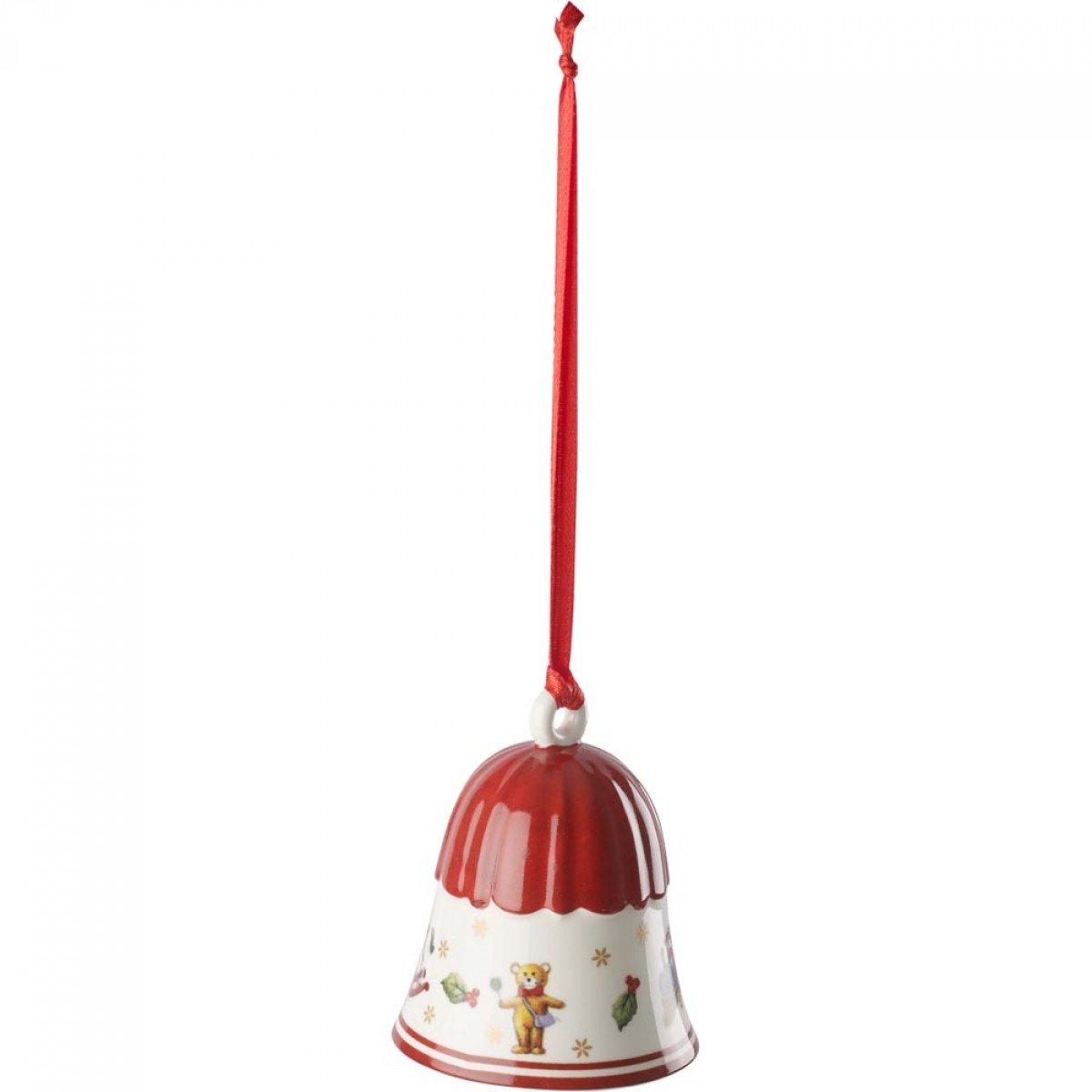 Villeroy Boch Toy's Delight dekoracja choinkowa dzwonek, porcelana, czerwony/biały/złoty 14-8659-6852