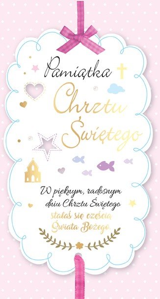 Kartka na Chrzest św. dla dziewczynki PM 69