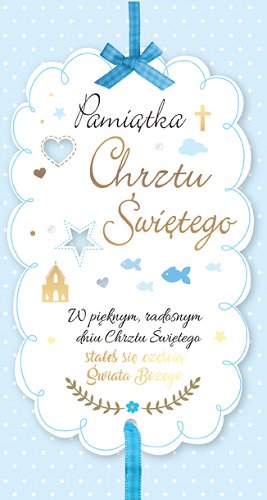 Kartka na  Chrzest św. dla chłopczyka PM 70