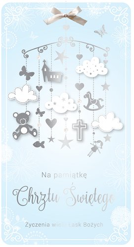 Kartka z okazji Chrztu św. dla chłopczyka PM 79