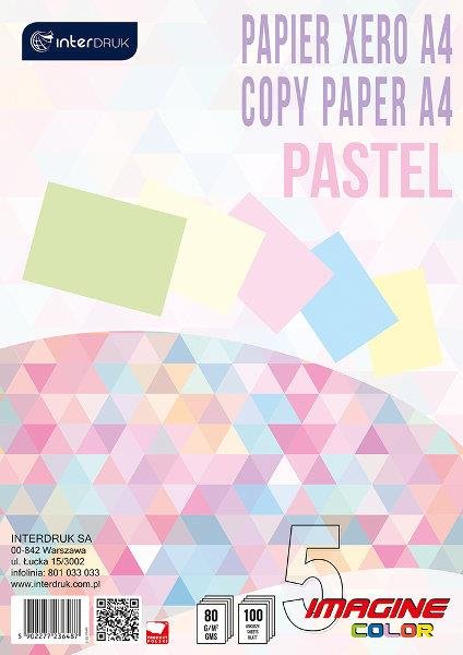 INTERDRUK  Papier ksero A4, 100 stron, 5 kolorów Pastel x 20 kartek