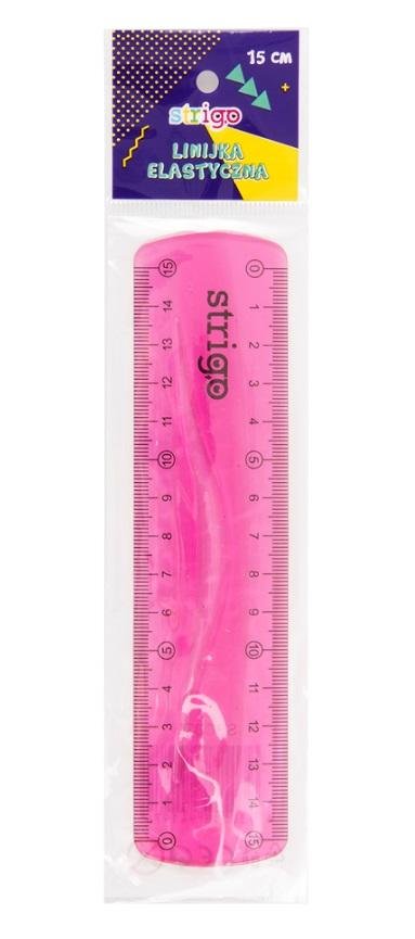 Strigo Linijka elastyczna 15 cm różowa STRIGO