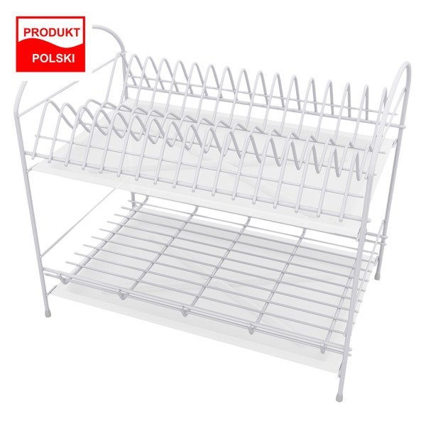 Altom SUSZARKA DO NACZYŃ 2-POZIOMOWA 40CM BIAŁA Z TACKĄ 5906551040685