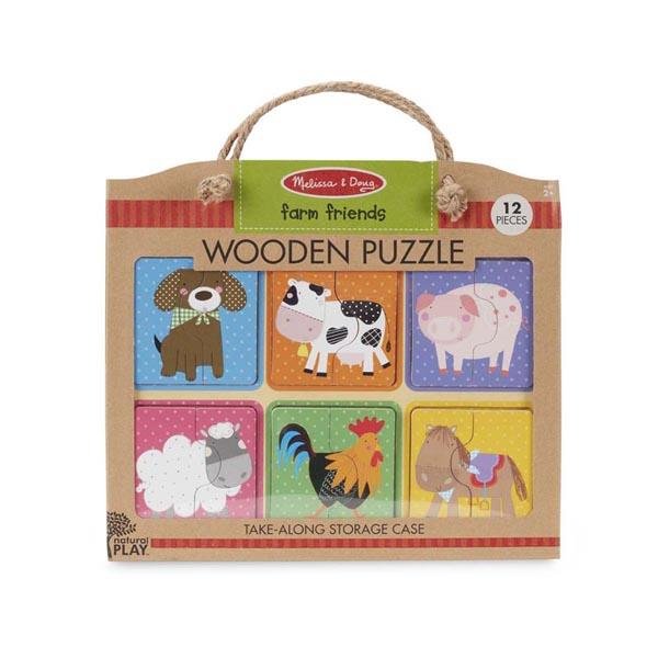 Melissa & Doug MELISSA Drewniane puzzle 6 obrazków Zwierzęta na farmie 41363 41363