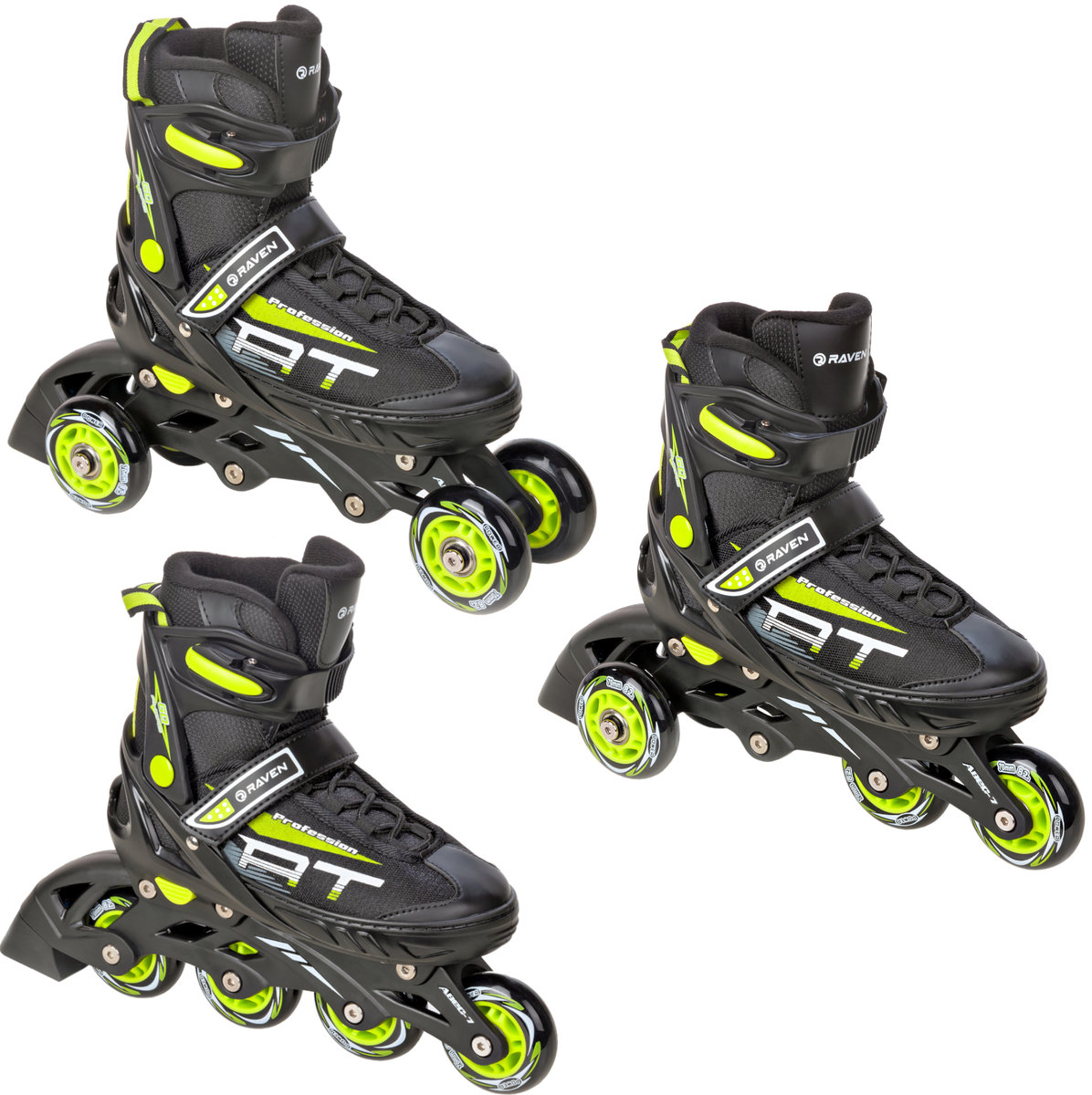 Rolki Wrotki 3w1 Raven Profession Black/Lime 35-39