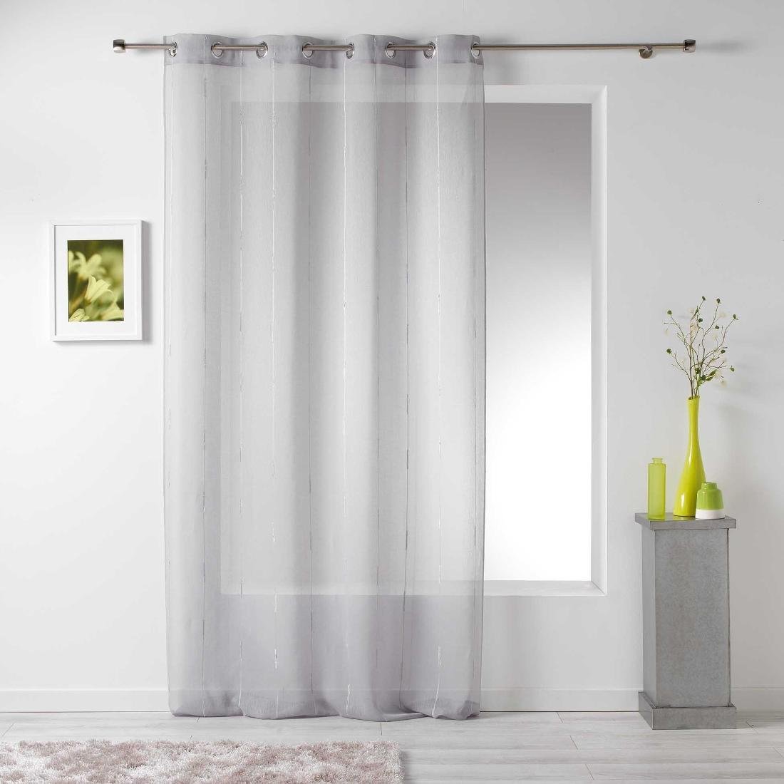 Douceur d'intérieur Firana na przelotkach szara LINAHE 140 x 240 cm B074C9H2XZ