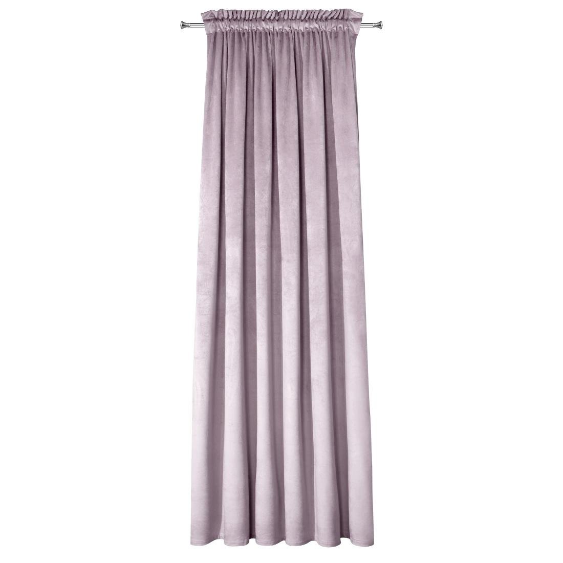 Euro Firany Zasłona 135 x 270 Dekoracyjna Velvet Rosa Puder 1206196