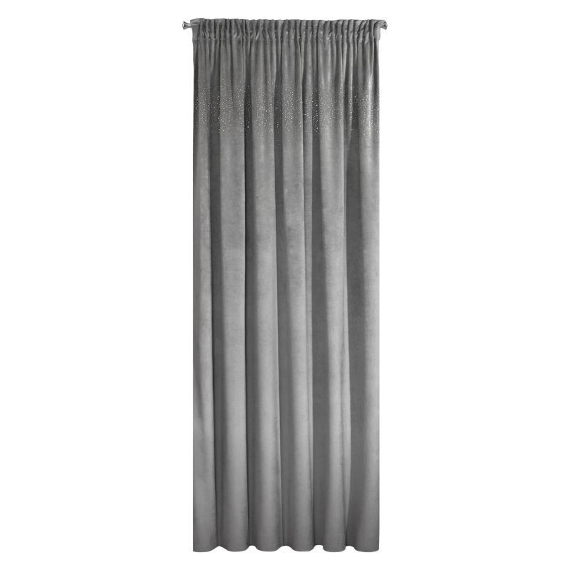 Eurofirany Zasłona Aurora welwet na taśmie 140x270 Stalowa ex-zas-aurora-sta-140x270-t