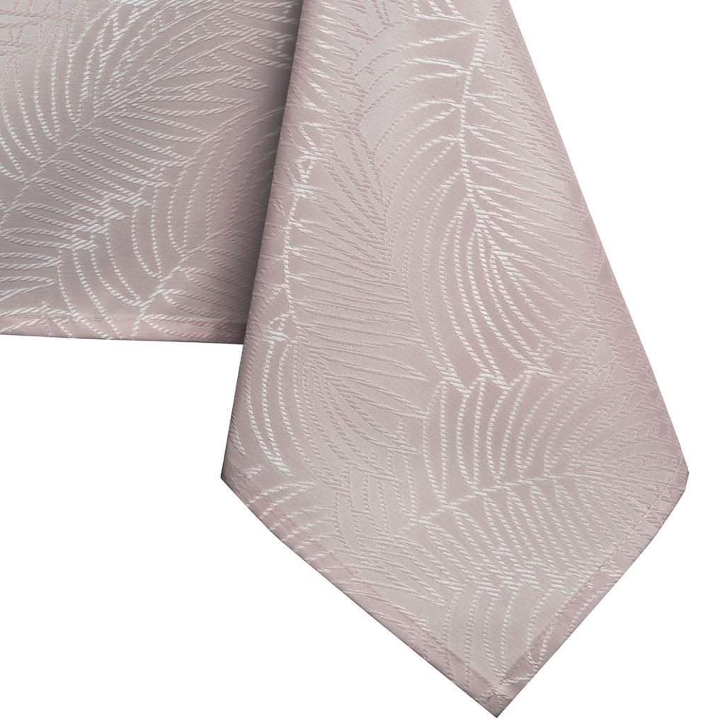 Obrus Gaia Pudrowy róż Tłoczony Roślinny 155x300 owal AmeliaHome - TCLOTH/AH/GAIA/HMD/POWDERPINK/O155X300