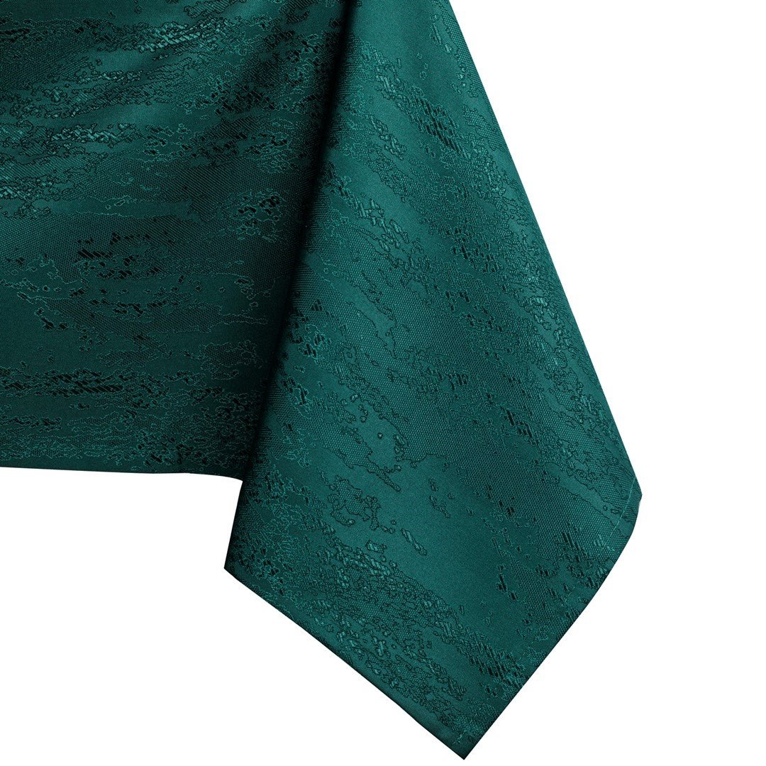 Obrus Vesta Butelkowa zieleń Tłoczony Nowoczesny 155x400 owal AmeliaHome - TCLOTH/AH/VESTA/HMD/BOTTLEGREEN/O155X400