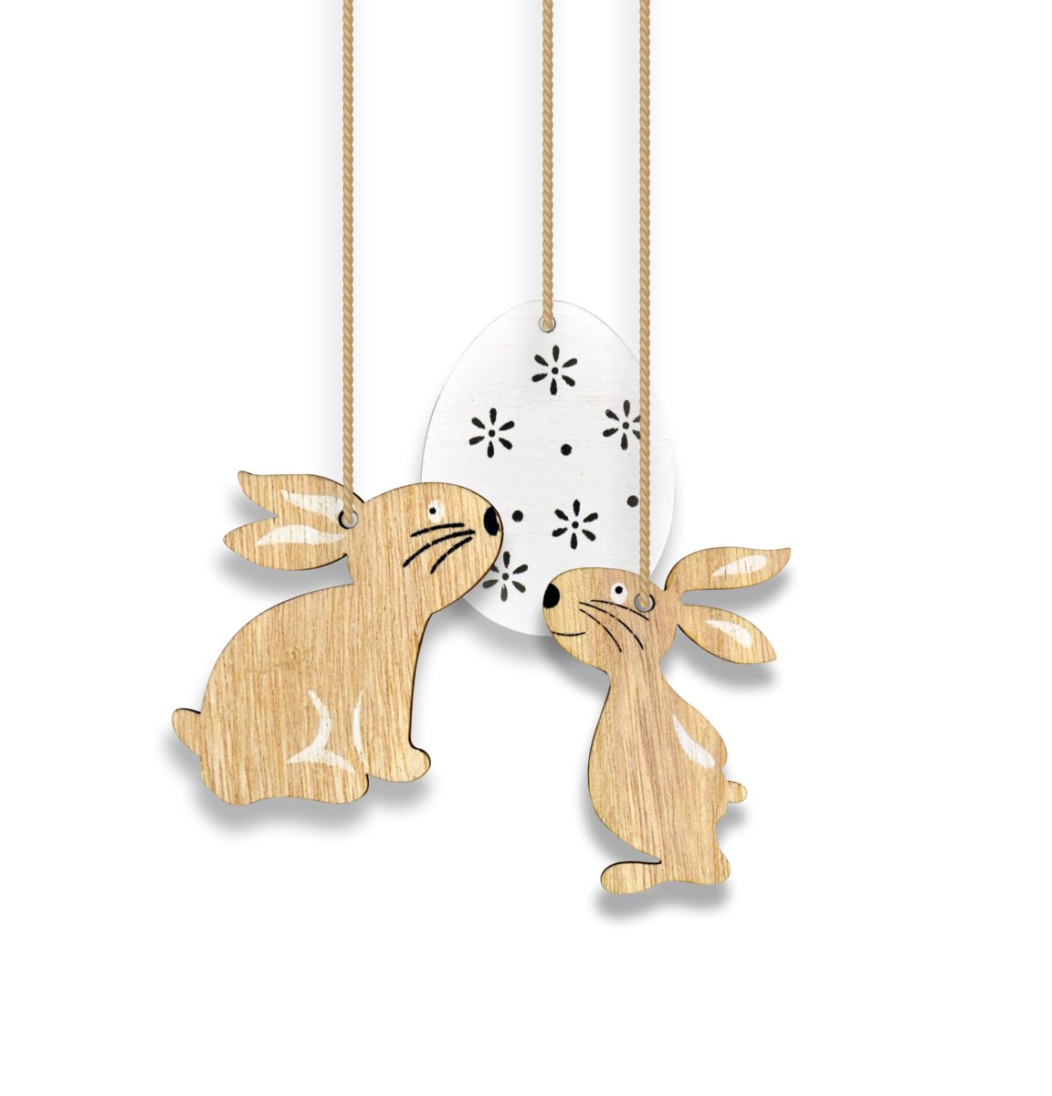 Arpex Ozdoba wielkanocna drewniana Pisanka zając WN9342 3 szt.