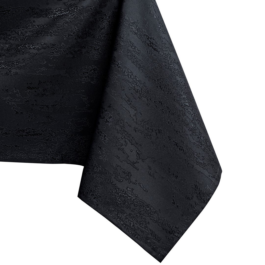 Obrus Vesta Czarny Tłoczony Nowoczesny 155x250 owal AmeliaHome - TCLOTH/AH/VESTA/HMD/BLACK/O155X250