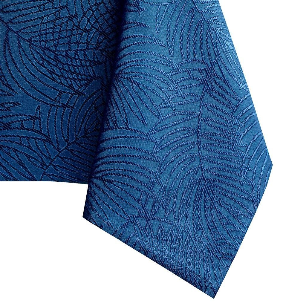 Obrus Gaia Indygo Tłoczony Roślinny 150x350 owal AmeliaHome - TCLOTH/AH/GAIA/HMD/INDIGO/O150X350