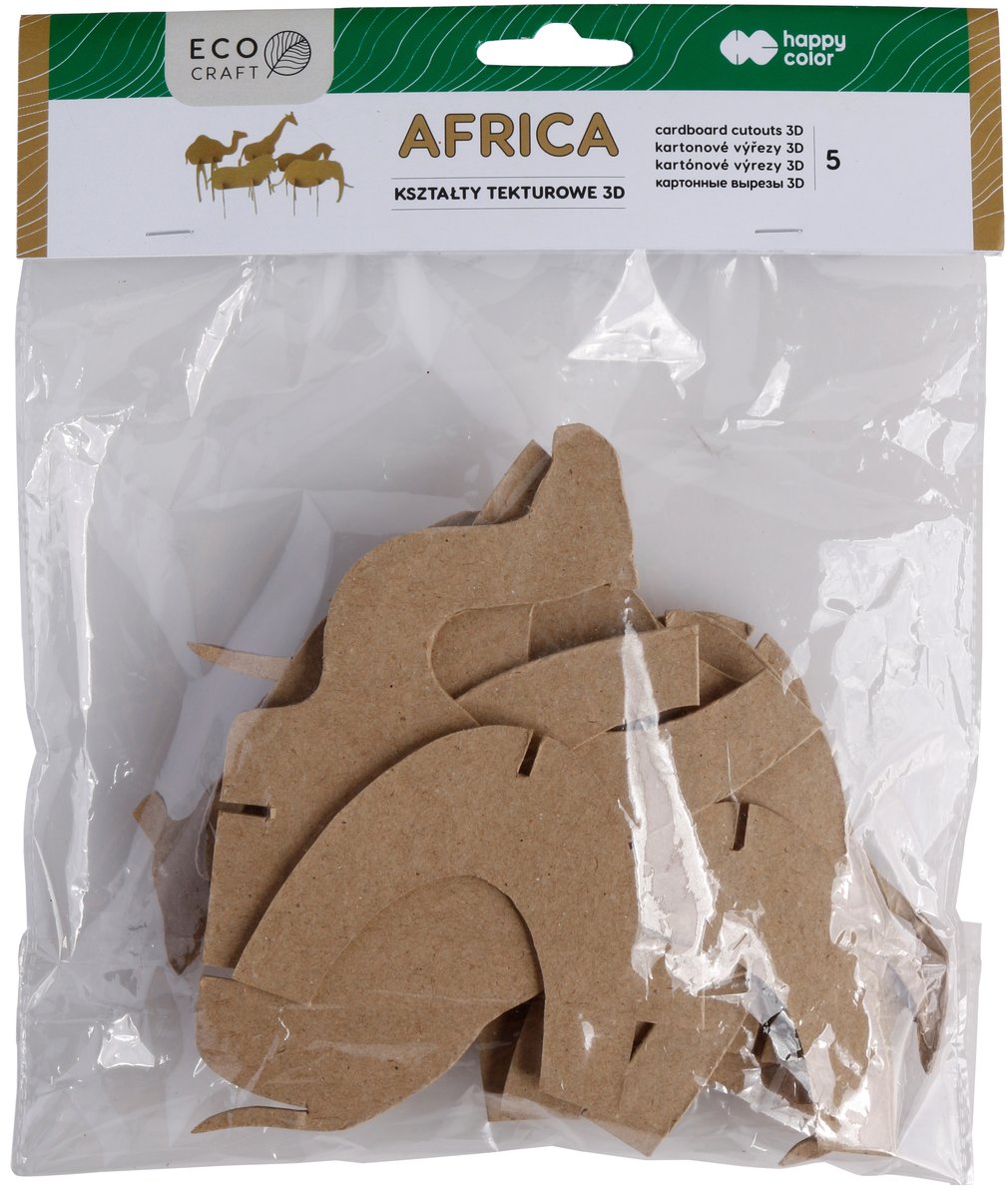 GDD Zestaw kształtów tekturowych 3D Africa 5szt