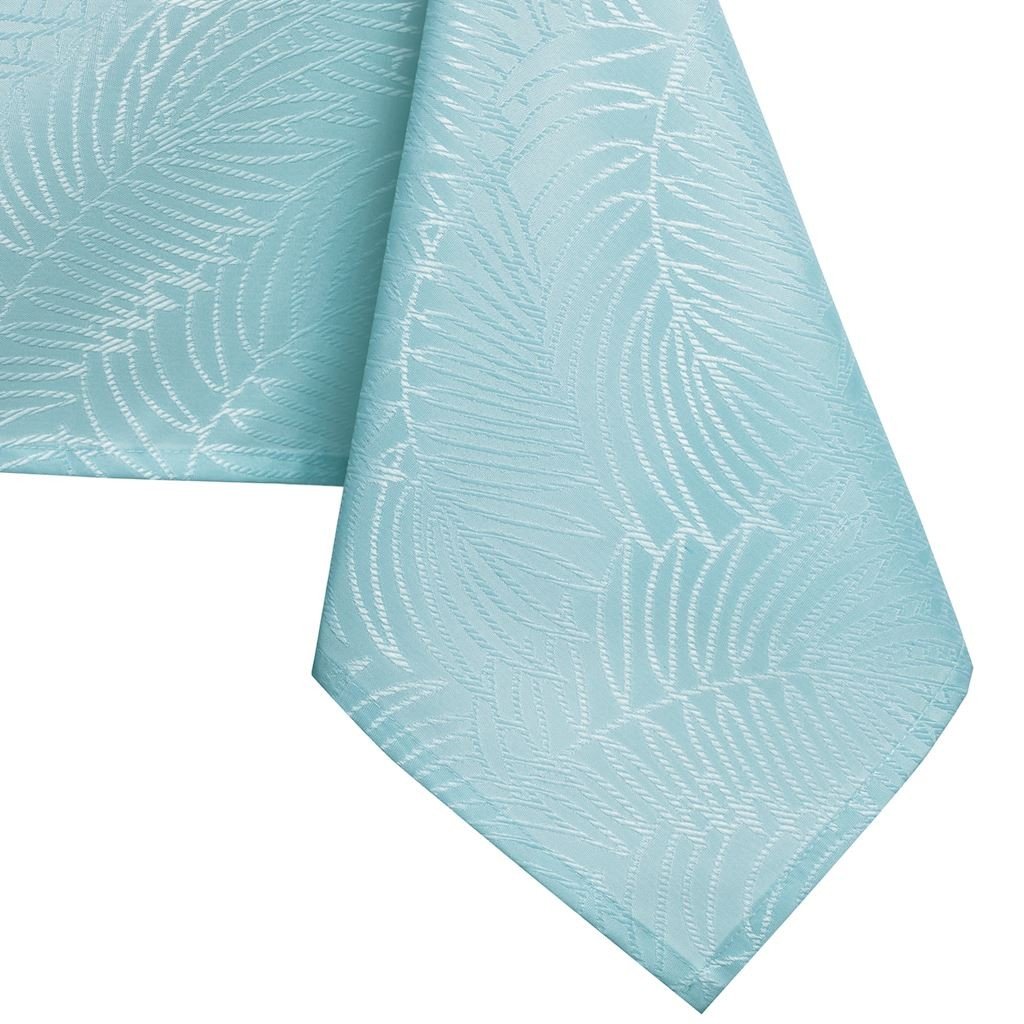 Obrus Gaia Niebieski Tłoczony Roślinny 155x250 owal AmeliaHome - TCLOTH/AH/GAIA/HMD/RETROBLUE/O155X250