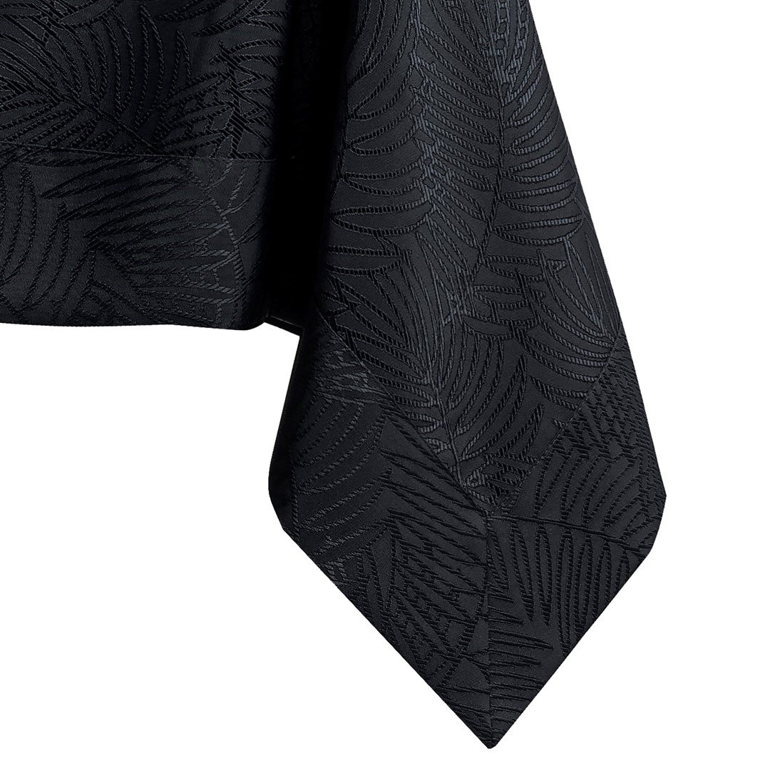 Obrus Gaia Czarny Tłoczony Roślinny 140x340 AmeliaHome - TCLOTH/AH/GAIA/BRD/BLACK/140X340