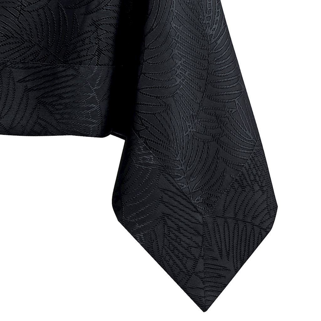 Obrus Gaia Czarny Tłoczony Roślinny 140x350 AmeliaHome - TCLOTH/AH/GAIA/BRD/BLACK/140X350
