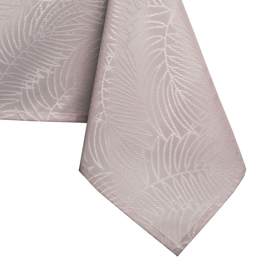 Obrus Gaia Pudrowy róż Tłoczony Roślinny 120x180 owal AmeliaHome - TCLOTH/AH/GAIA/HMD/POWDERPINK/O120X180