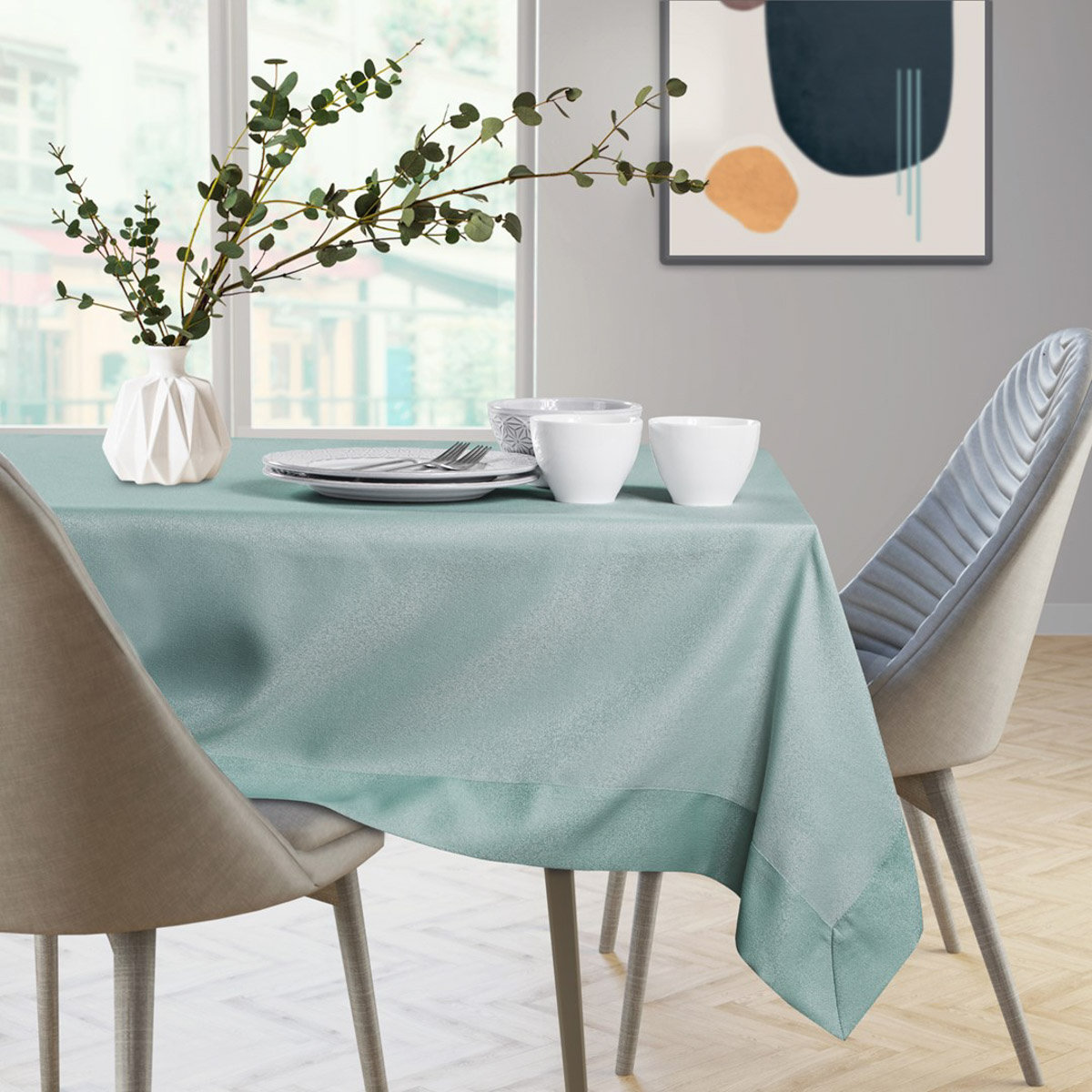 Obrus Empire Miętowy Gładki Klasyczny 130x130 AmeliaHome - TCLOTH/AH/EMPIRE/BRD/MINT/130X130