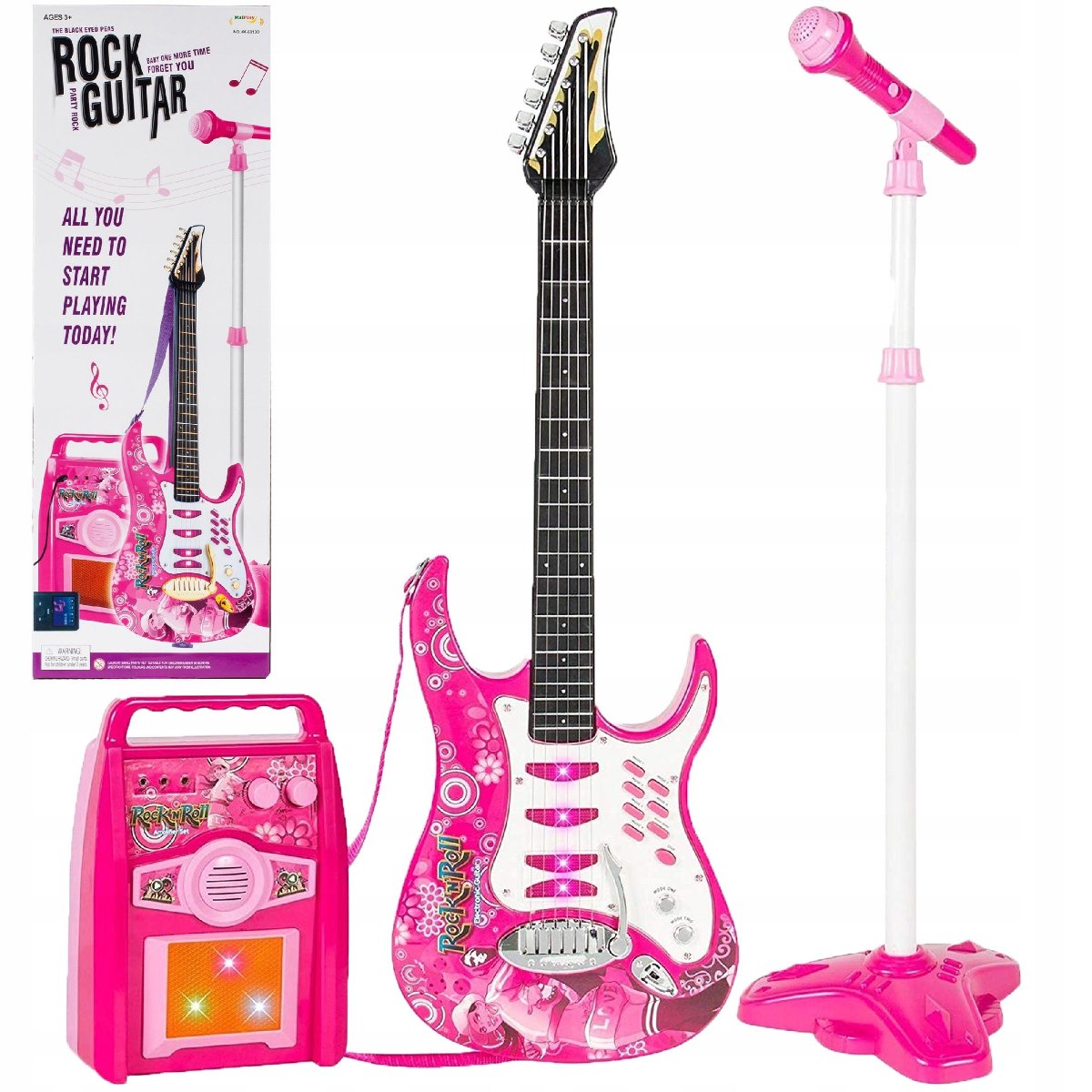 MalPlay, gitara elektryczna dla dzieci wzmacniacz mikrofon