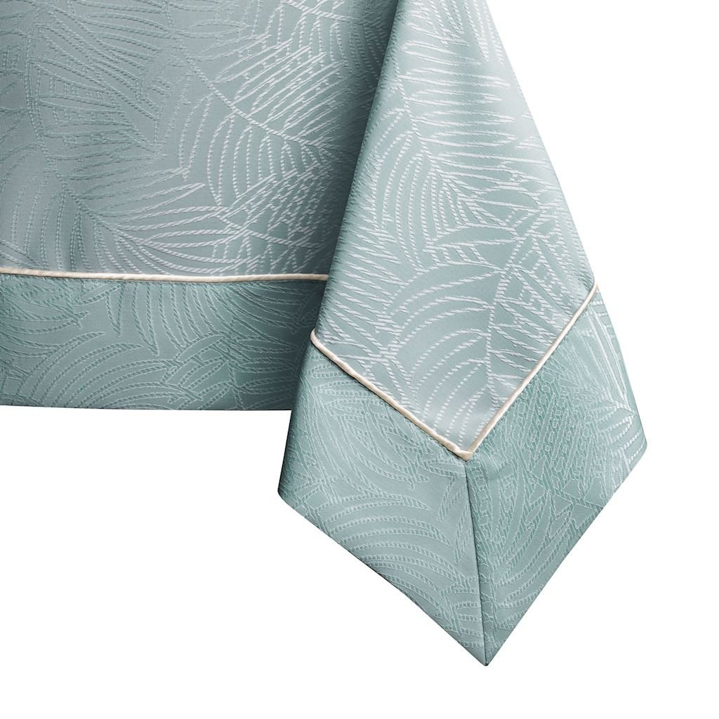 Obrus Gaia Miętowy Tłoczony Roślinny 140x280 AmeliaHome - TCLOTH/AH/GAIA/BRD/PPG/MINT/140X280