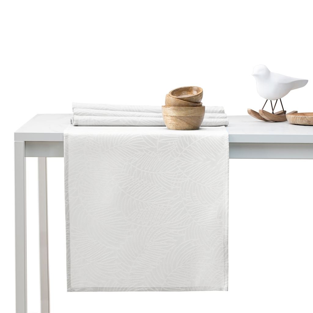 Obrus Gaia Kremowy Tłoczony Roślinny 115x250+35x250 AmeliaHome - TCLOTH/AH/GAIA/HMD/CREAM/SET/115x250+35x250