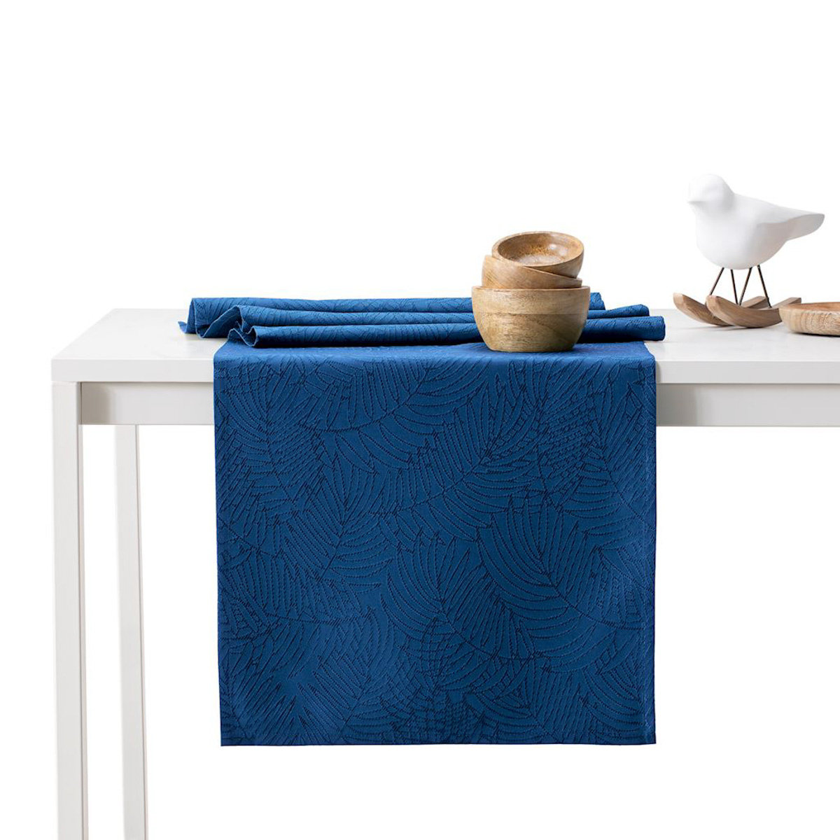 Obrus Gaia Indygo Tłoczony Roślinny 40x140 AmeliaHome - TCLOTH/AH/GAIA/HMD/INDIGO/40X140