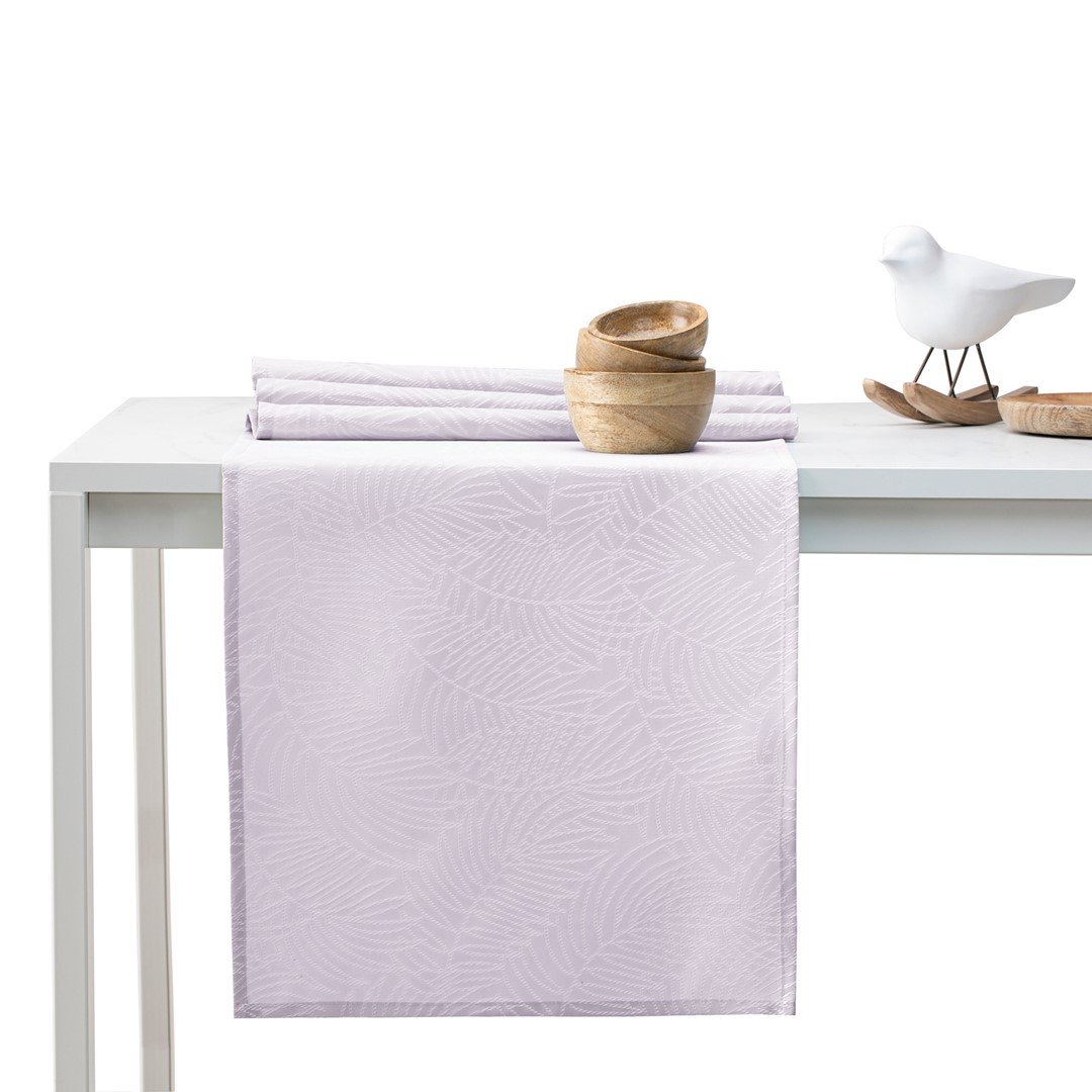 Obrus Gaia Liliowy Tłoczony Roślinny 115x180+35x180 AmeliaHome - TCLOTH/AH/GAIA/HMD/LILA/SET/115x180+35x180