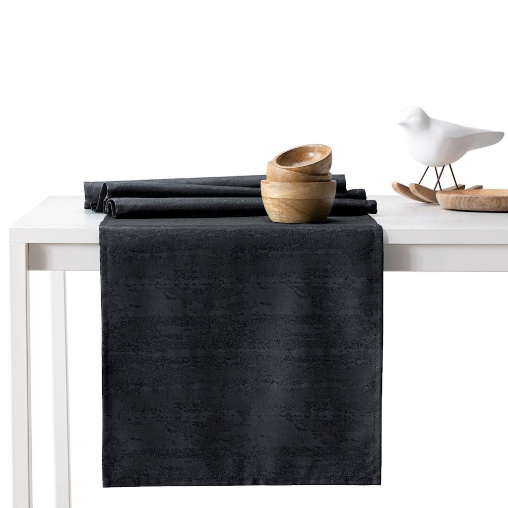 Bieżnik plamoodporny AMELIAHOUSE Vesta, czarny, 30x100 cm