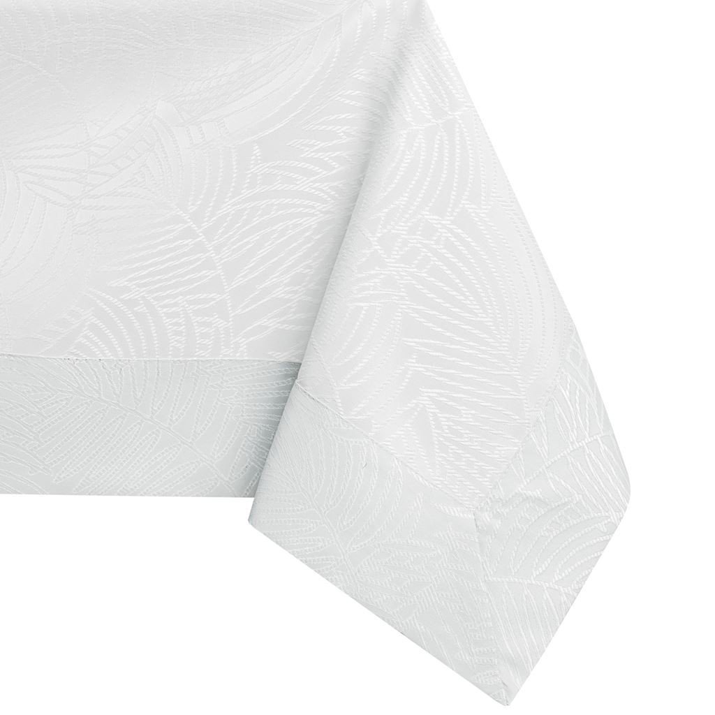 Obrus Gaia Biały Tłoczony Roślinny 140x220 AmeliaHome - TCLOTH/AH/GAIA/BRD/WHITE/140X220