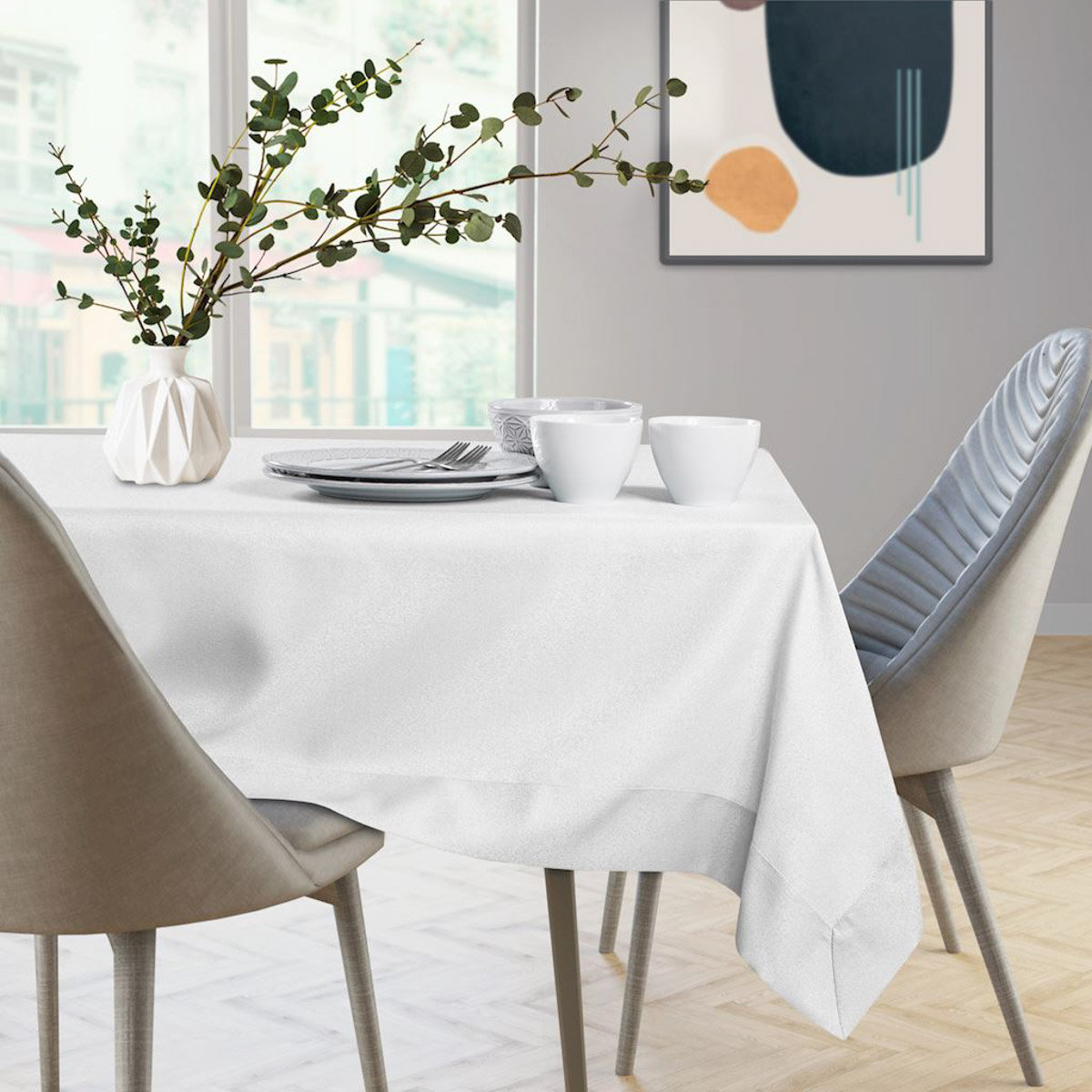 Obrus Empire Biały Gładki Klasyczny 140x300 AmeliaHome - TCLOTH/AH/EMPIRE/BRD/WHITE/140X300