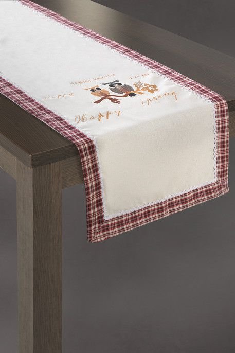 Eurofirany Euro Firany Obrus 45 x 150 Dekoracyjny Heto Nat+Cze 1222203
