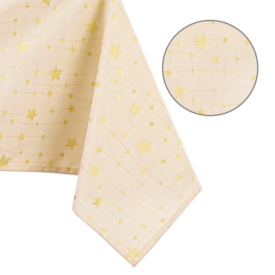 Obrus Stardust Żółty Drukowany Świąteczny 30x100 AmeliaHome - TCLOTH/AH/STARDUST/HMD/GOLD/30X100