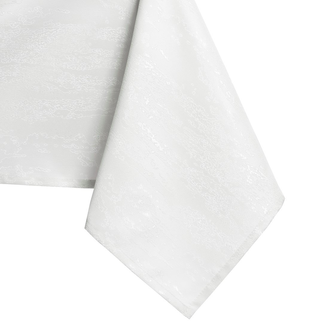 Obrus Vesta Biały Tłoczony Nowoczesny 140x350 owal AmeliaHome - TCLOTH/AH/VESTA/HMD/WHITE/O140X350